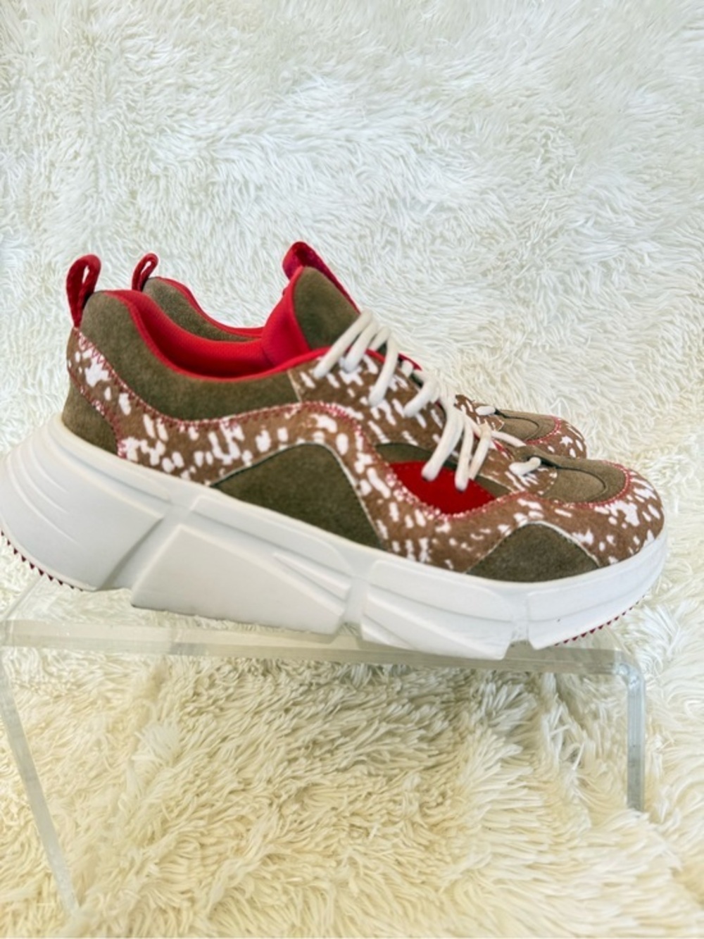 UGG CALLE LACE SPECKLED WOMEN SNEAKER CHESTNUT size 6.5
